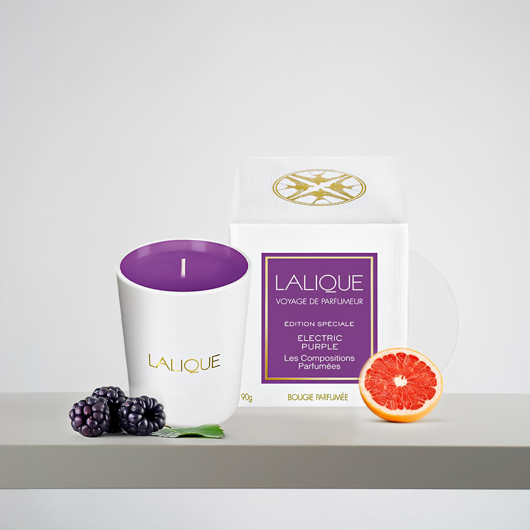 <img alt="Lalique Scented Candle Electric Purple 190g with box">