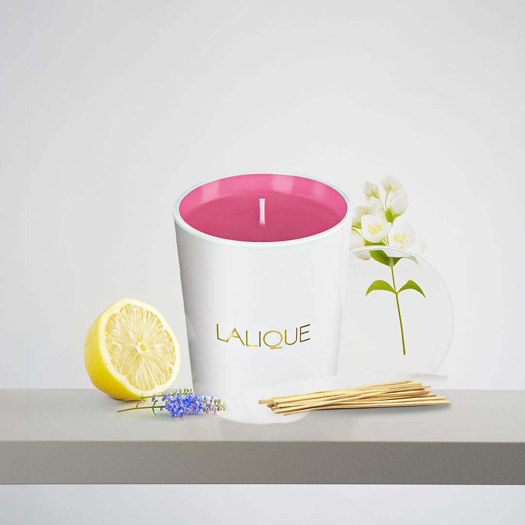 <img alt="Lalique Scented Candle Pink Paradise 190g front view">