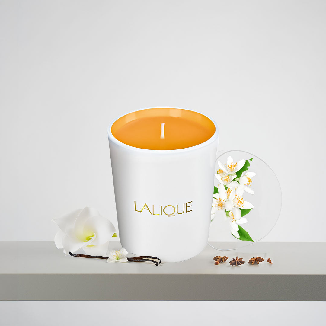 <img alt="Lalique Scented Candle Sweet Amber 190g front view">